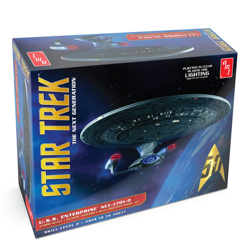 AMT AMT955 1:1400 Scale Star Trek USS Enterprise 1701-D Clear Edition Model