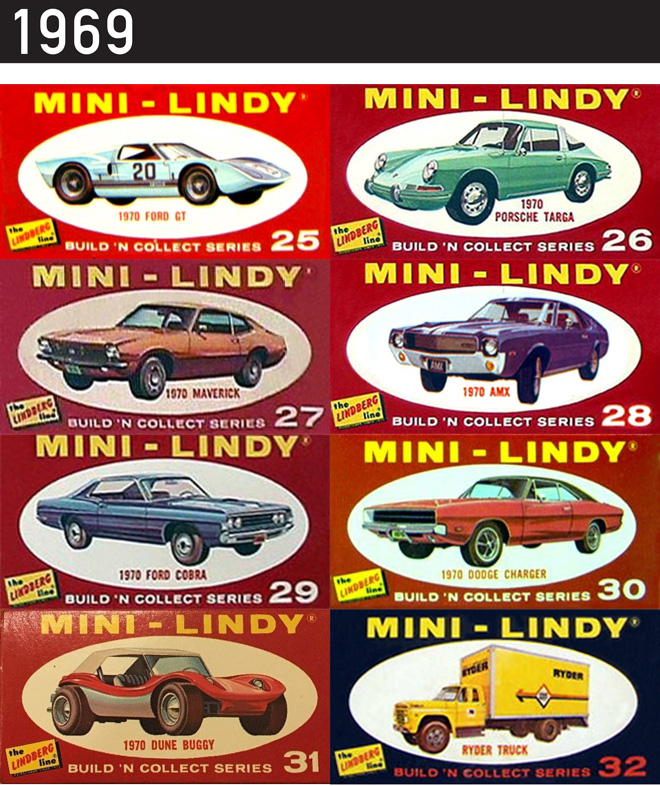 Lindberg Mini Lindy Model kit 2x 1930 Packard & 1960s Garage plastic Kit 